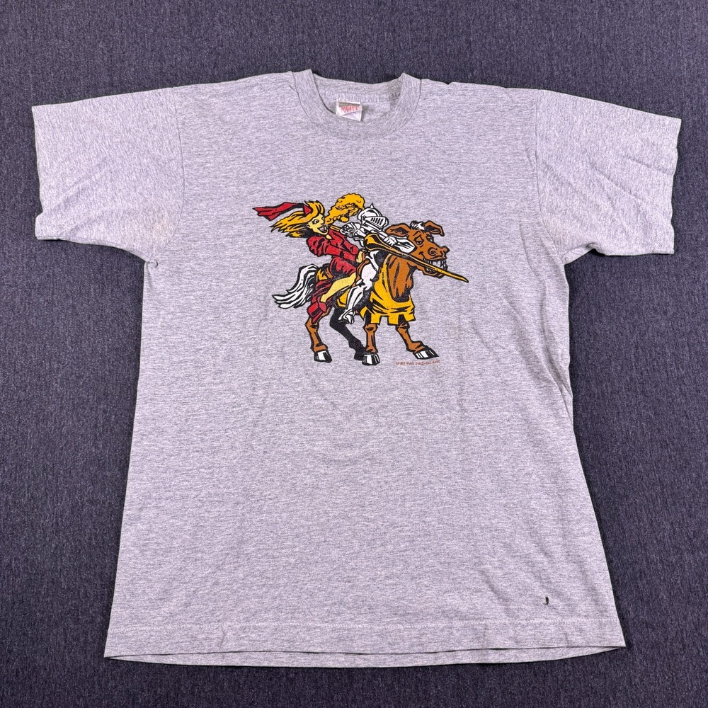 Fruit of the Loom Mens Heather Gray Crew Neck Horse Graphic T-Shirt Size Large